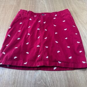 Women Within Watermelon Print Skort 14W Red A-Line Summer Skirt Shorts